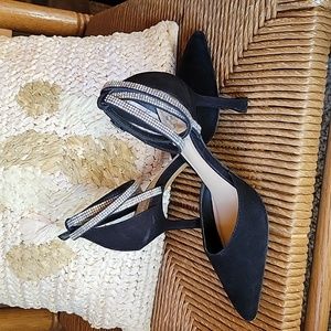 Vince Camuto Ketrinda black ankle strap stiletto,  size 6 M